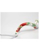 White Pomegranate Painted Yemenite Shofar - 40" (W | Rosh Hashanah | J