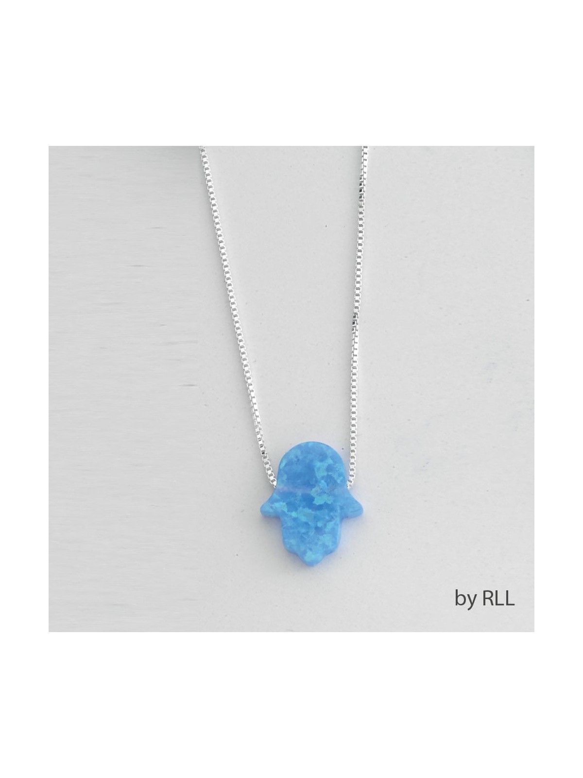Sky Blue Opal Hamsa Pendant | Jewelry | Judaica
