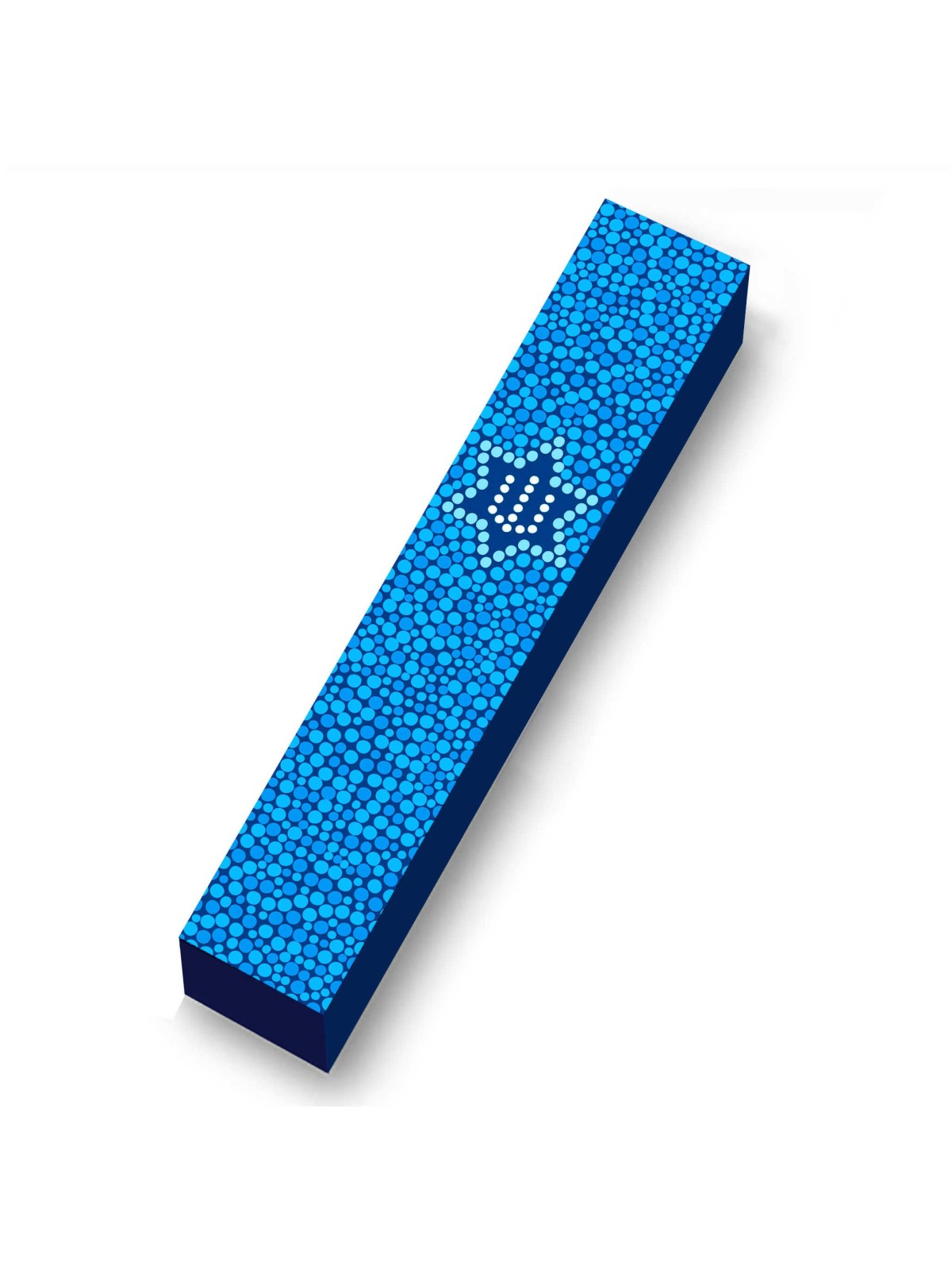 Blue Aboriginal Art Wood Mezuzah Case | Mezuzahs | Judaica