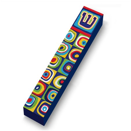 Pop Art Circles Wood Mezuzah Case | Mezuzahs | Judaica