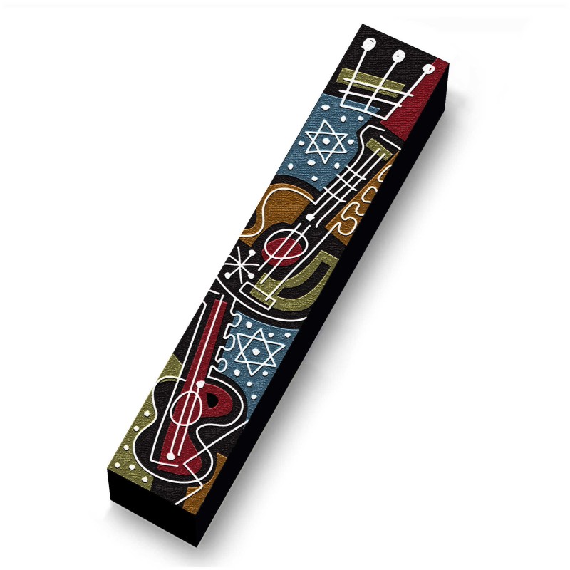Abstract Music Wood Mezuzah Case | Mezuzahs | Judaica