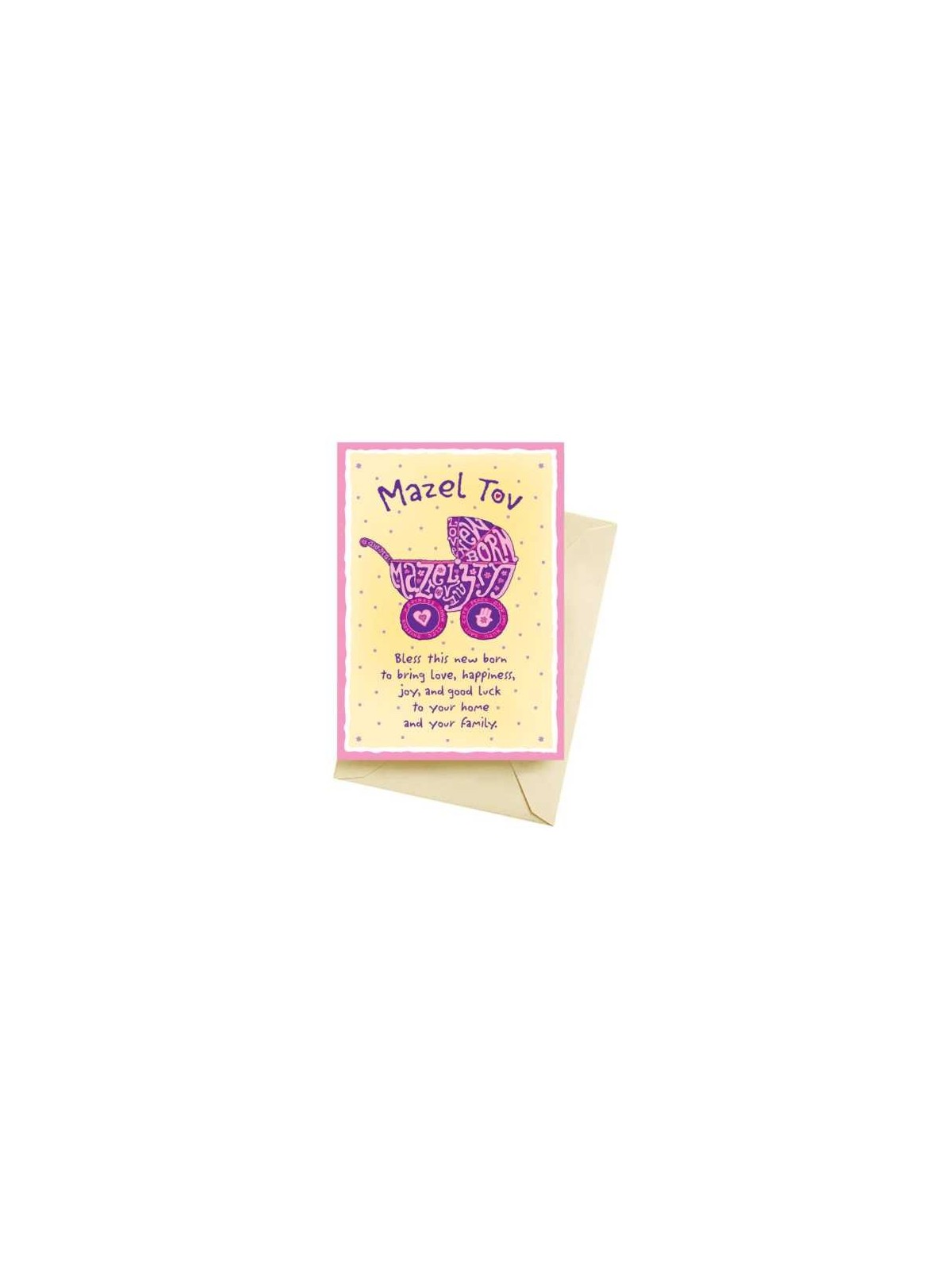 Mazel Tov New Born Baby Girl Blessing Greeting Car | Gifts | Judaica