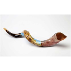 Jerusalem Painted Yemenite Shofar - 40" | Rosh Hashanah | Judaica