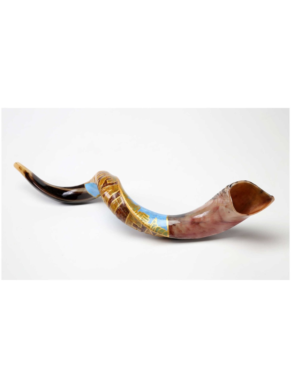 Jerusalem Painted Yemenite Shofar - 40" | Rosh Hashanah | Judaica