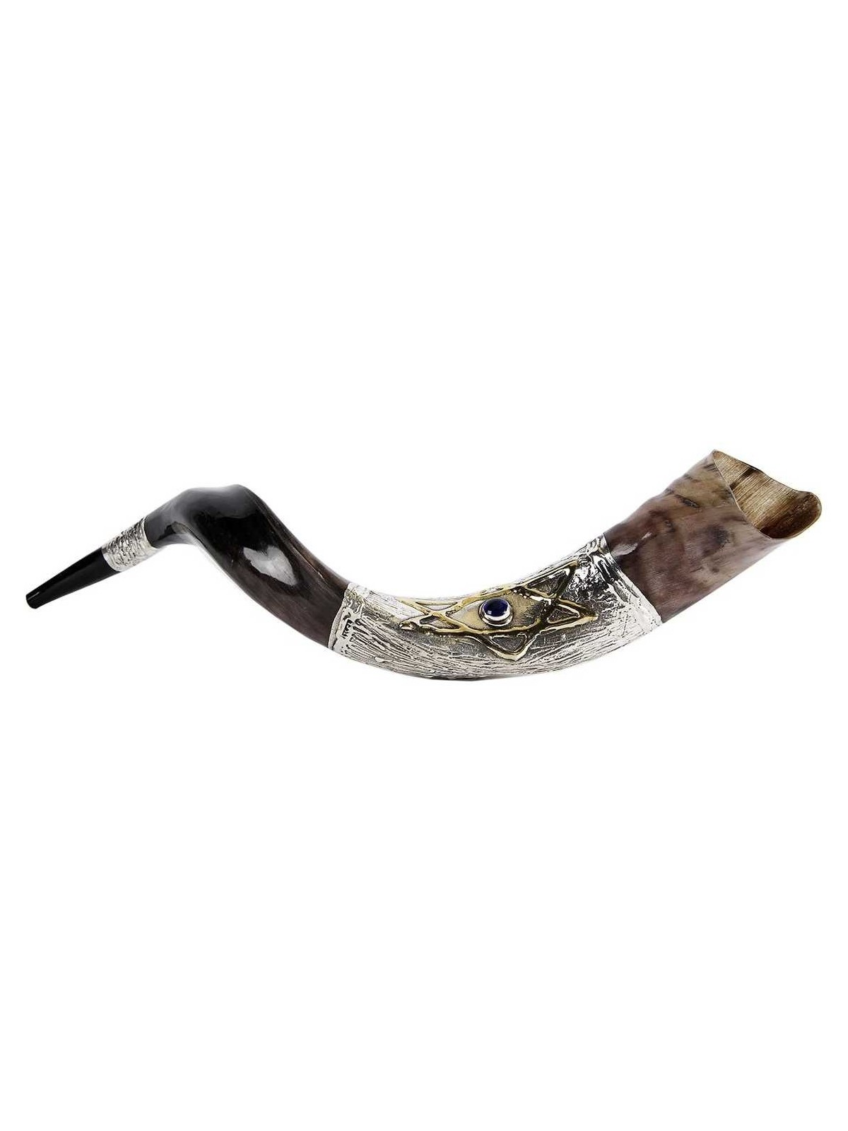 Star of David Silver Yemenite Shofar | Rosh Hashanah | Judaica
