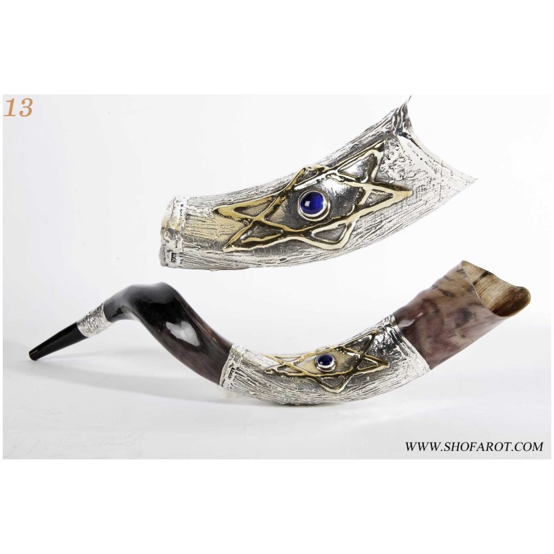 Star of David Silver Yemenite Shofar | Rosh Hashanah | Judaica