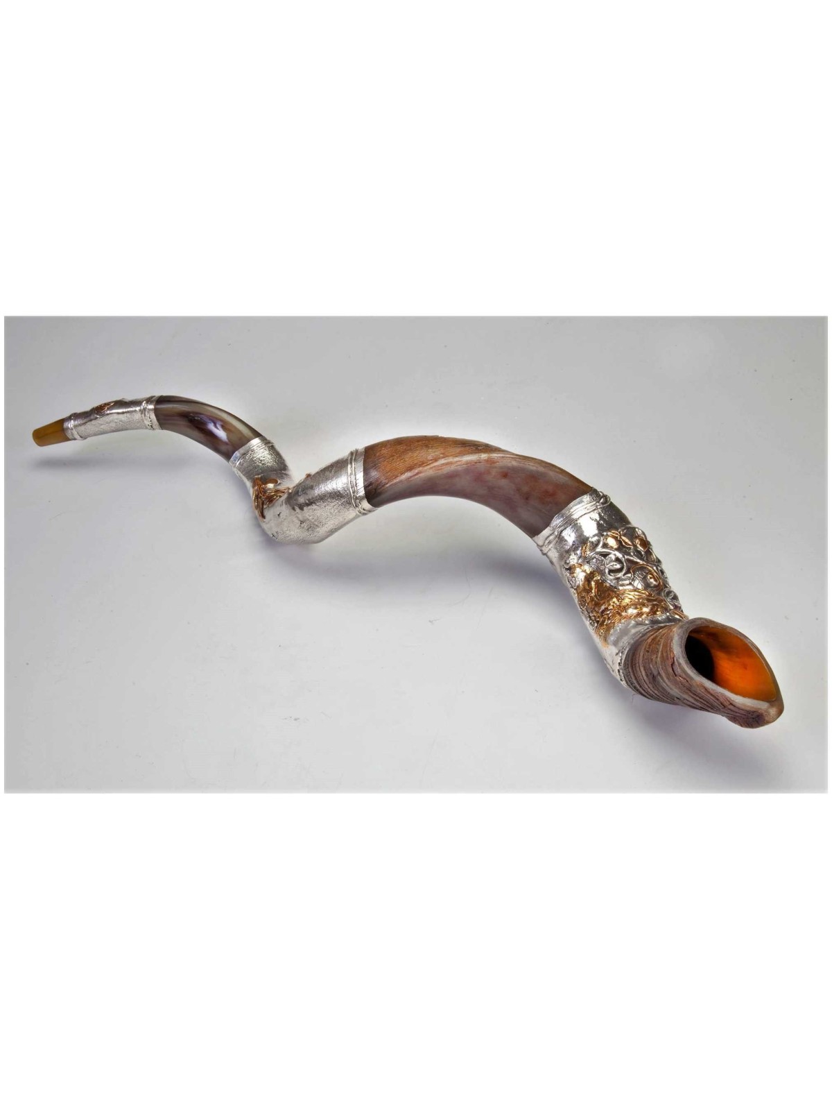 Lion and Lamb Silver Yemenite Shofar | Rosh Hashanah | Judaica