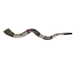 Jerusalem Pomegranate Silver Yemenite Shofar | Rosh Hashanah | Judaica