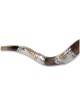 2 Lions Silver Yemenite Shofar | Rosh Hashanah | Judaica