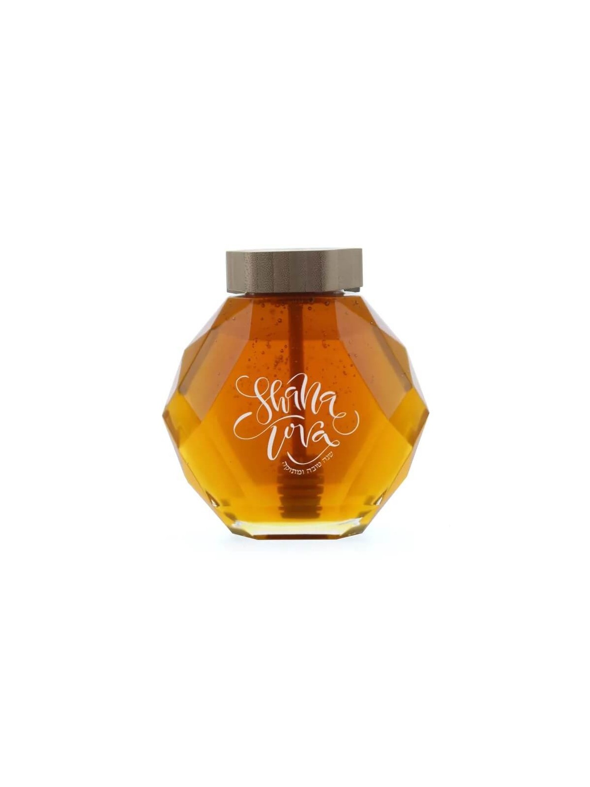 Hexagon Shana Tova Honey Jar | Rosh Hashanah | Judaica