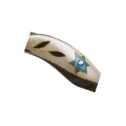 Star of David/Leaves Painted Yemenite Shofar - 40" | Rosh Hashanah | J