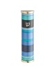 Blue Rings Aluminum Mezuzah Case - 10cm | Mezuzahs | Judaica