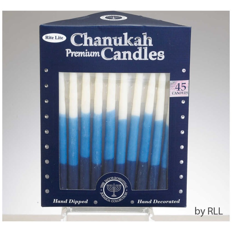 Premium Chanukah Candles - Blue, Light Blue & Whit | Hanukkah | Judaic