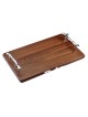 Challah Serving Tray in Rare Acacia Wood With Silv | Challah Boards |