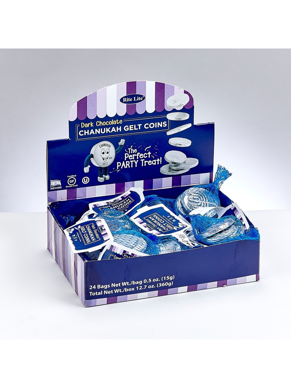 Chanukah Gelt Dark Chocolate Coins: Pareve - Singl | Hanukkah | Judaic