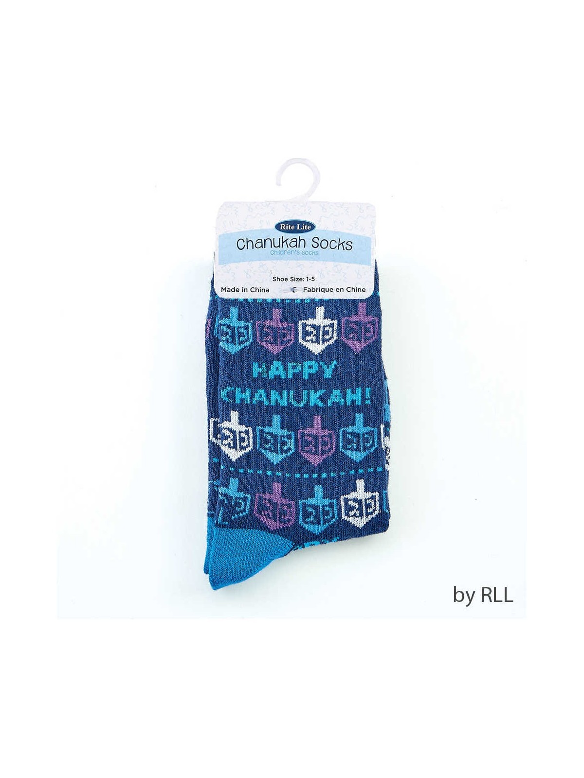 Chanukah Youth Crew Socks,Dreidels and Happy Chanu | Apparel | Judaica