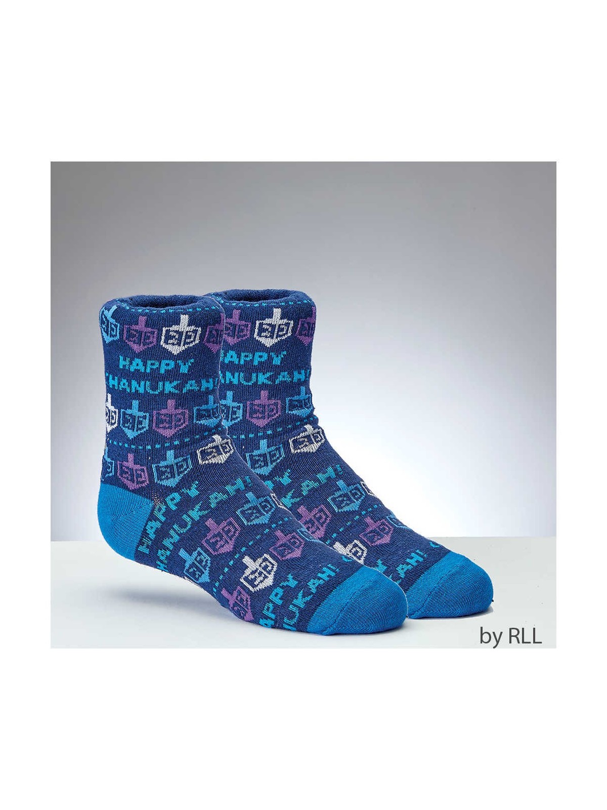 Chanukah Youth Crew Socks,Dreidels and Happy Chanu | Apparel | Judaica