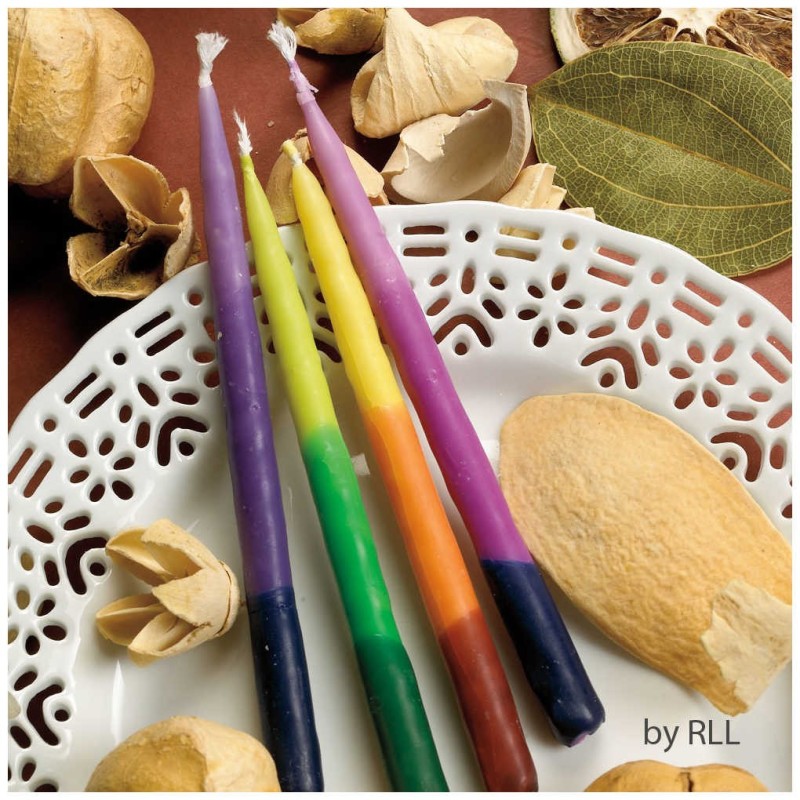 Premium Chanukah Candles - Tri-Color | Hanukkah | Judaica