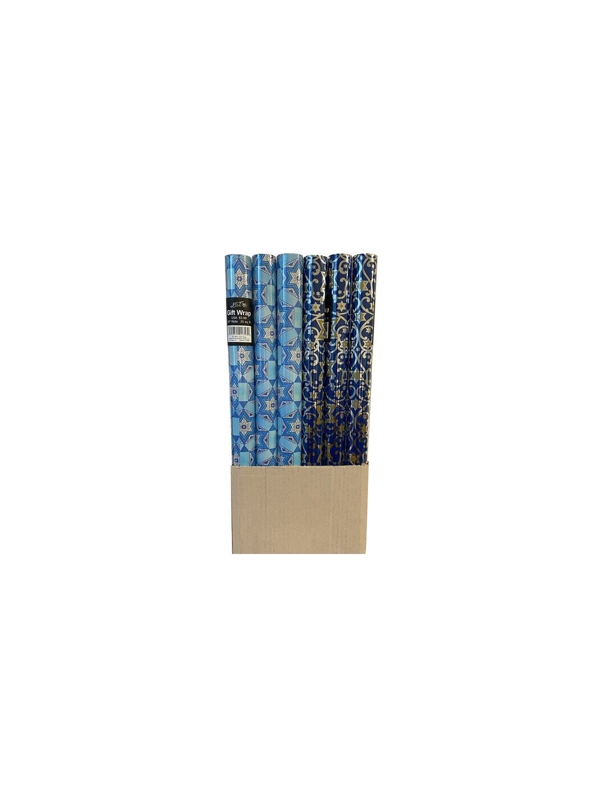 Star of David Hanukkah Gift Wrap Roll - Assorted D | Gifts | Judaica