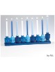 Blue Dreidels Hand-Painted Resin Menorah | Hanukkah | Judaica