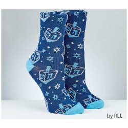 Chanukah Adult Crew Sock, Dreidel Design | Apparel | Judaica