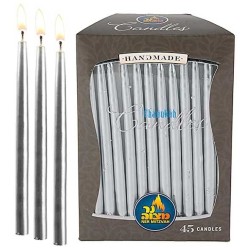 Metallic Silver Chanukah Candles - 45 Candles | Hanukkah | Judaica