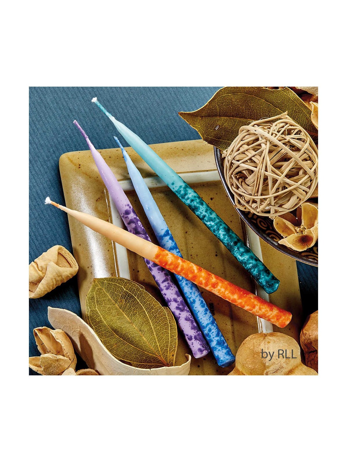 Premium Chanukah Candles - Hand Decorated Multi-Co | Hanukkah | Judaic