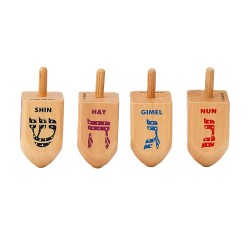Large Natural Wood Dreidels - Singles | Hanukkah | Judaica