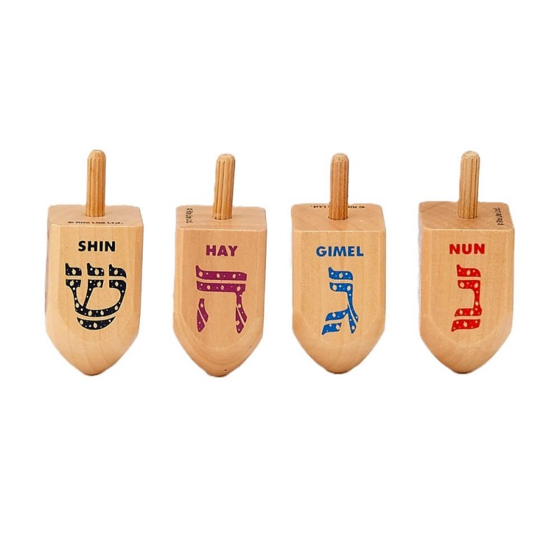 Large Natural Wood Dreidels - Singles | Hanukkah | Judaica