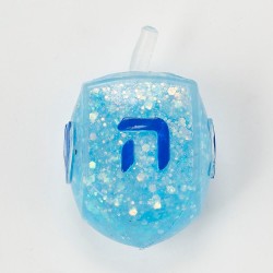 Squish Dreidel Filled With Iridescent Glitter | All Judaica | Judaica