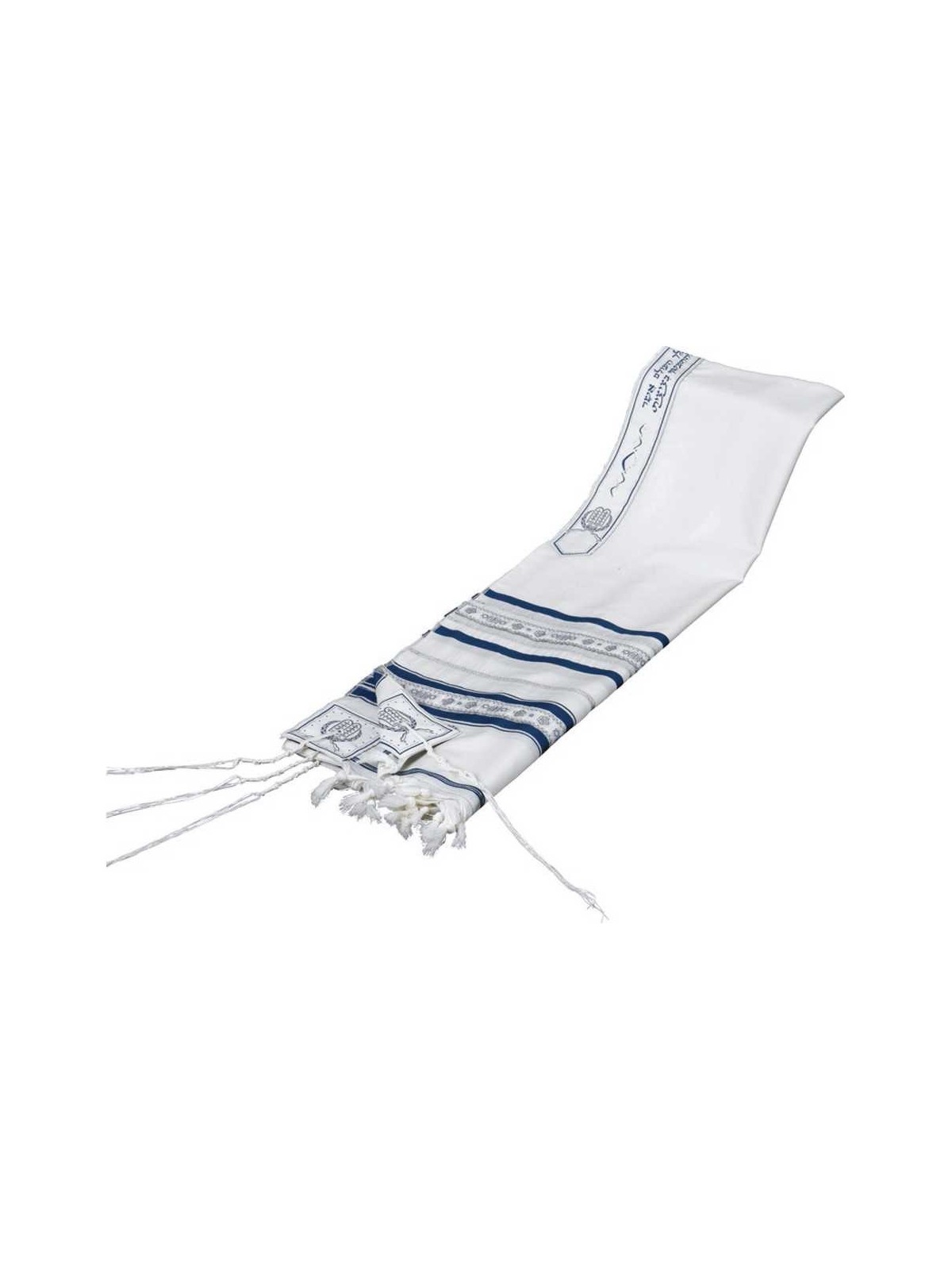 Blue Stripe Ribbon Luchot Tallit-Silver | Tallit/Tallis | Judaica