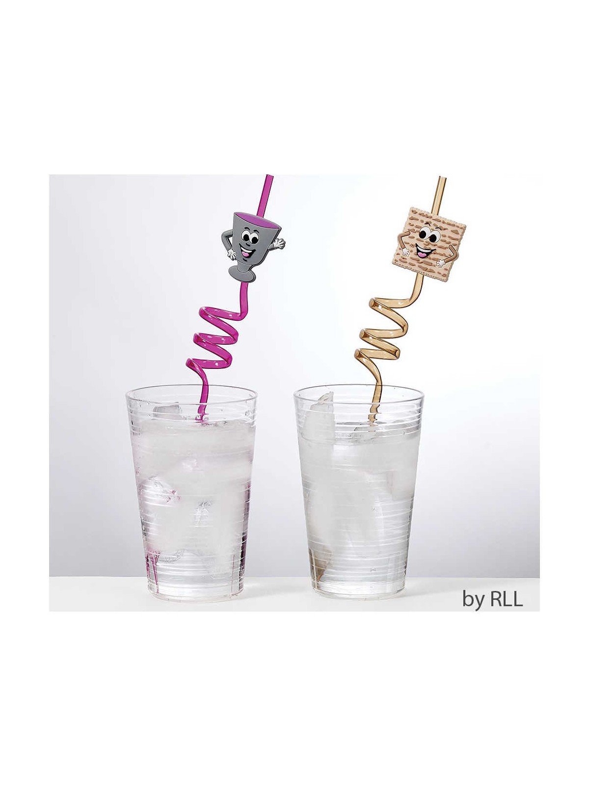 Set of 4 Passover Straws with Cups and Matzahs | Passover | Judaica