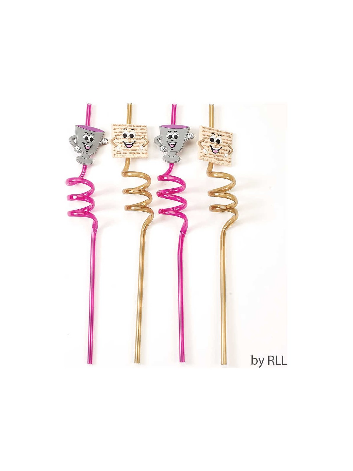 Set of 4 Passover Straws with Cups and Matzahs | Passover | Judaica