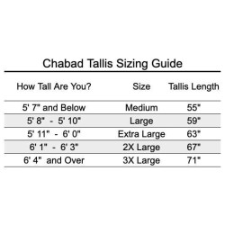 Classic Chabad Style Non-Slip Wool Tallis with Cha | Tallit/Tallis | J
