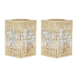 Crystal Tealight Holders With Gold Jerusalem And S | Candle Holders |