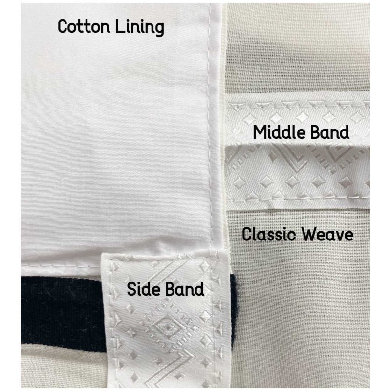 Classic Wool Non-Slip Wool Tallis with Black Strip | Tallit/Tallis | J