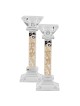 Crystal Square Candlesticks - Gold Pomegranate Dec | Candle Holders |