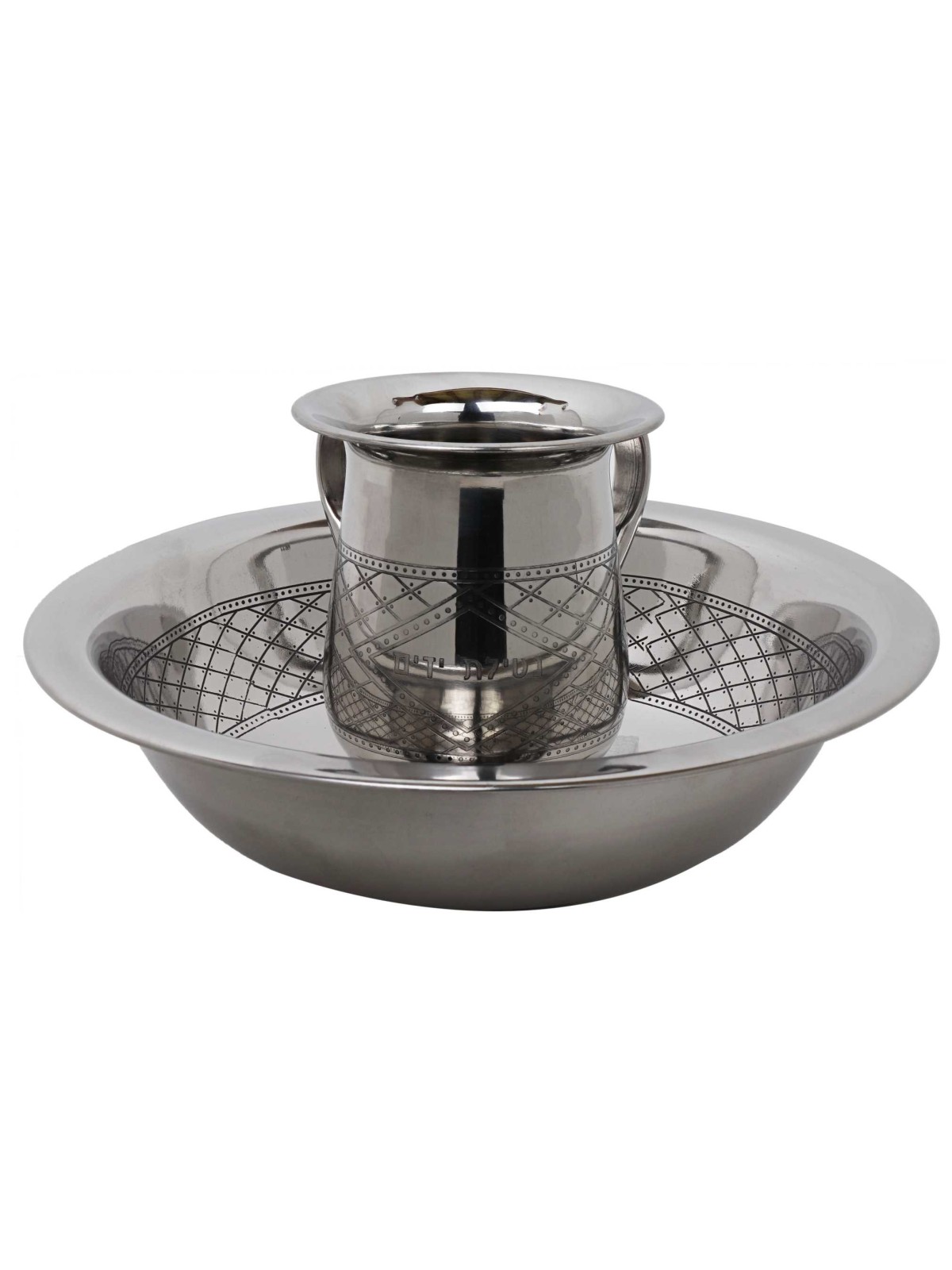 Stainless Diamond Design Netillat Yadayim Washing  | Washing Cups | Ju