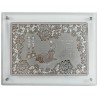 Glass Challah Board - Silver Shabbos Table | Challah Boards | Judaica
