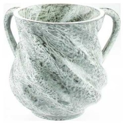Marble Twist Washing Cup - White/Gray | Washing Cups | Judaica