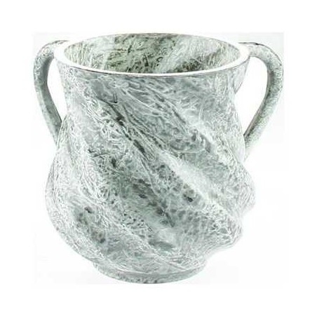 Marble Twist Washing Cup - White/Gray | Washing Cups | Judaica