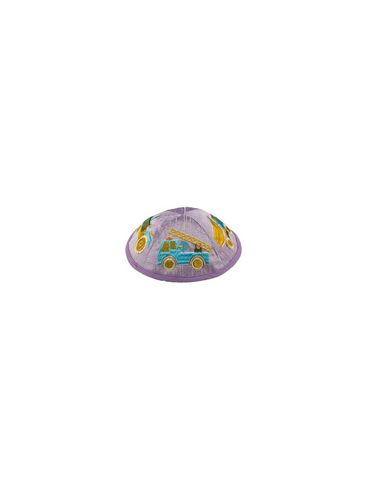 Embroidered Truck Kippah - Purple | Kippahs | Judaica