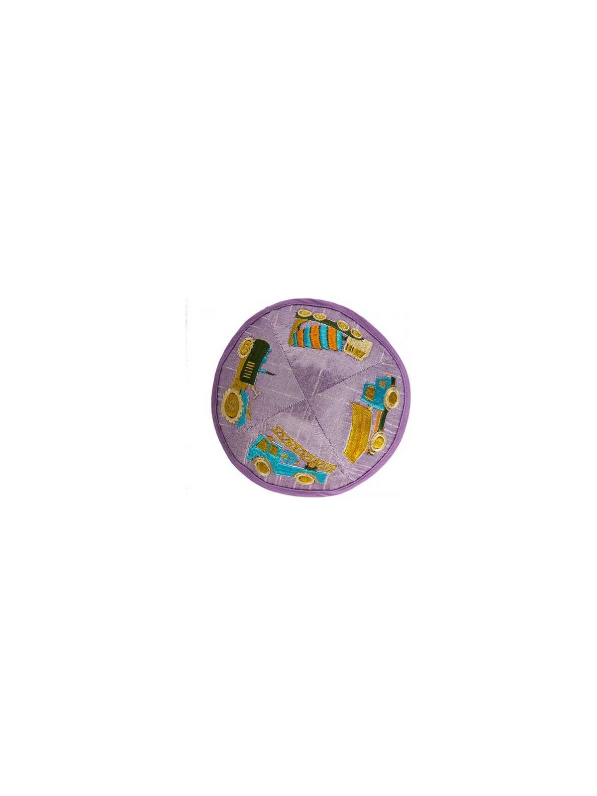Embroidered Truck Kippah - Purple | Kippahs | Judaica