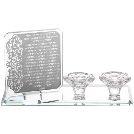 Crystal Modern Shabbat Tealight Holders with a Can | Candle Holders |