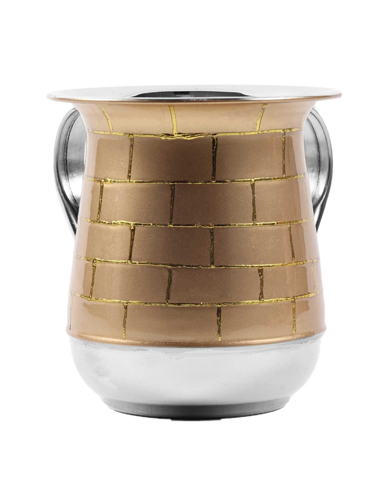 Stainless Steel Washing Cup - Gold Brick Pattern | Washing Cups | Juda