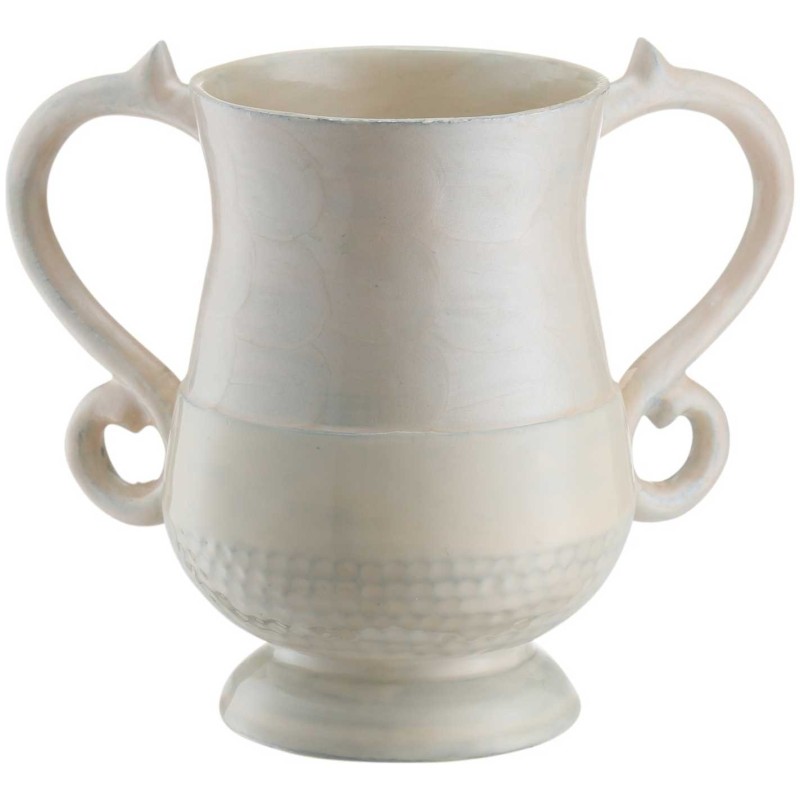 Swirl Aluminum Washing Cup - Pearl | Washing Cups | Judaica