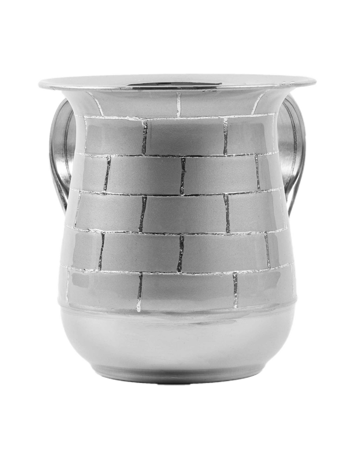Stainless Steel Washing Cup - Silver Brick Pattern | Washing Cups | Ju
