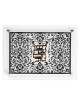 Floral Lasercut Glass Challah Tray - Silver with G | Challah Boards |
