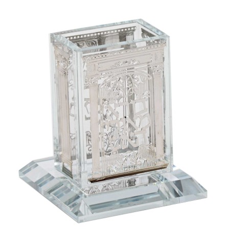 Crystal Havdallah Candle Holder - Beit Hamikdash D | Havdalah Sets & S