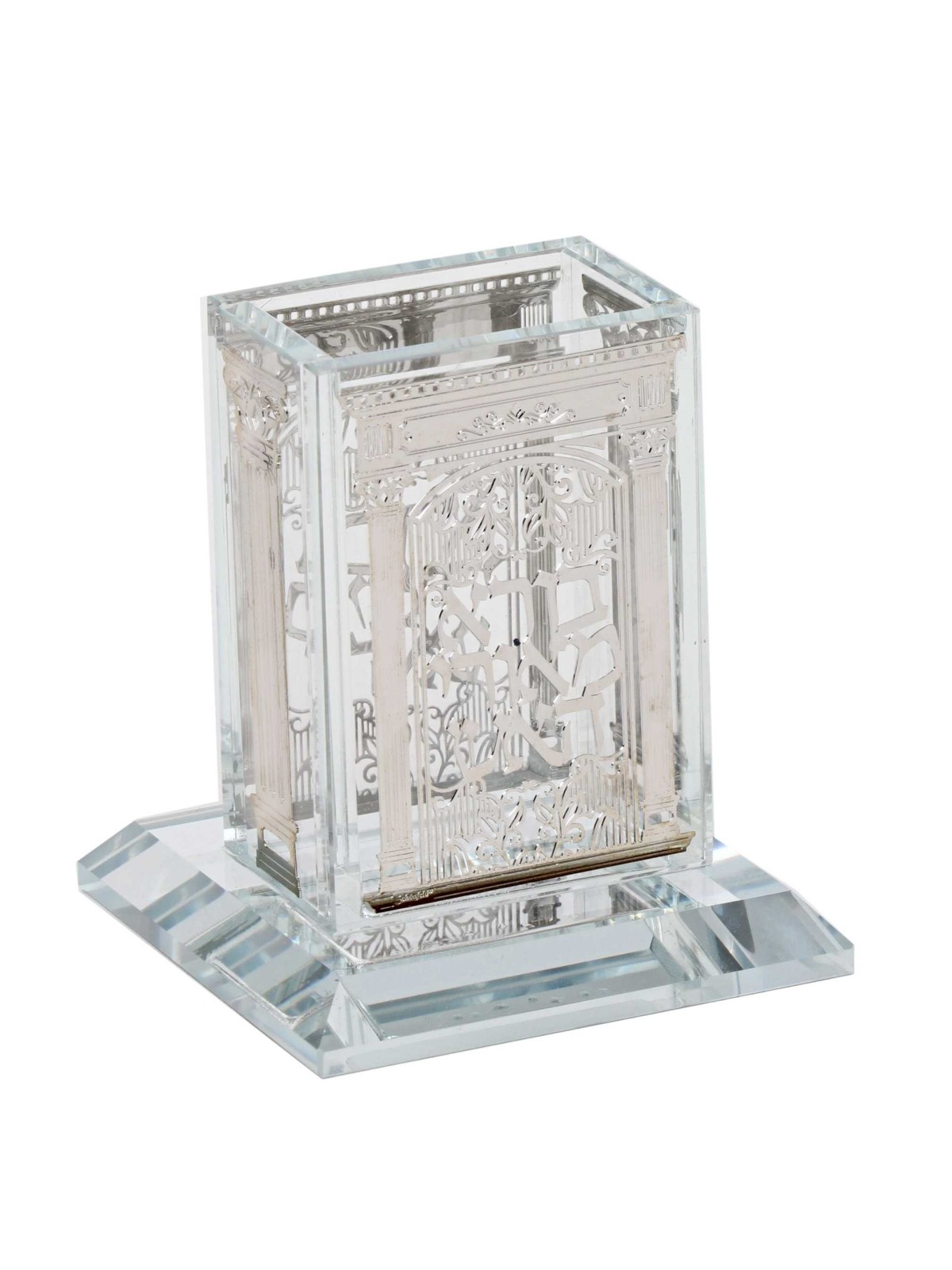Crystal Havdallah Candle Holder - Beit Hamikdash D | Havdalah Sets & S